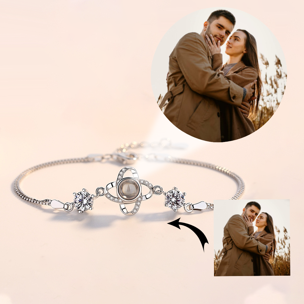 Custom Jewelry Lucky Clover Photo Projection Bracelet