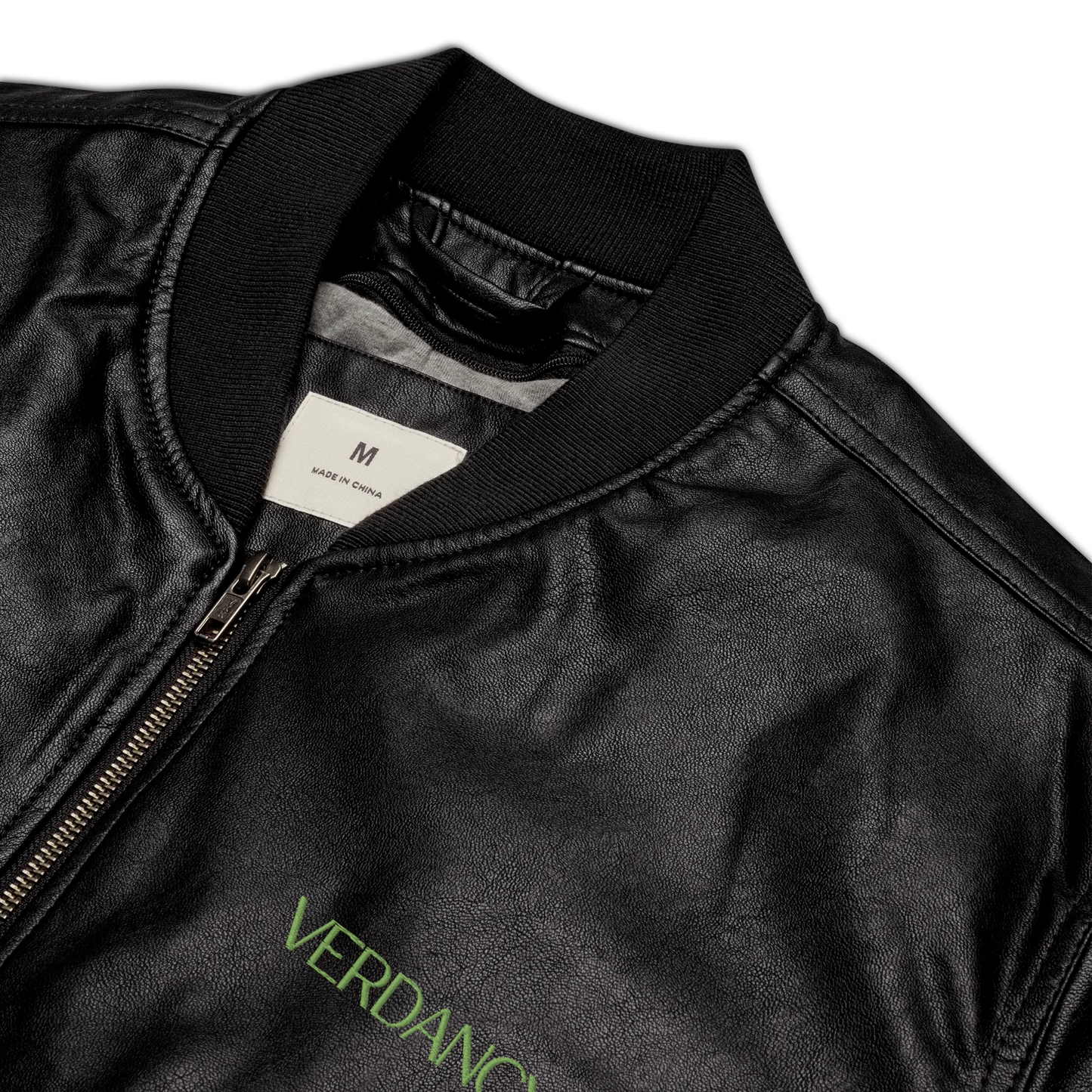 Storms Don't Last Forever Embroidered Faux Leather Bomber Jacket