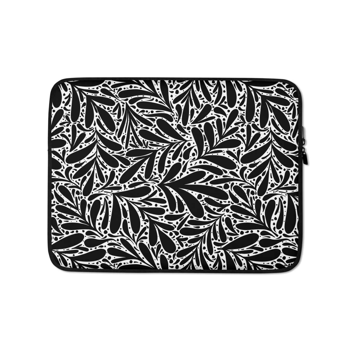 Black Leafy Luxury Laptop Sleeve