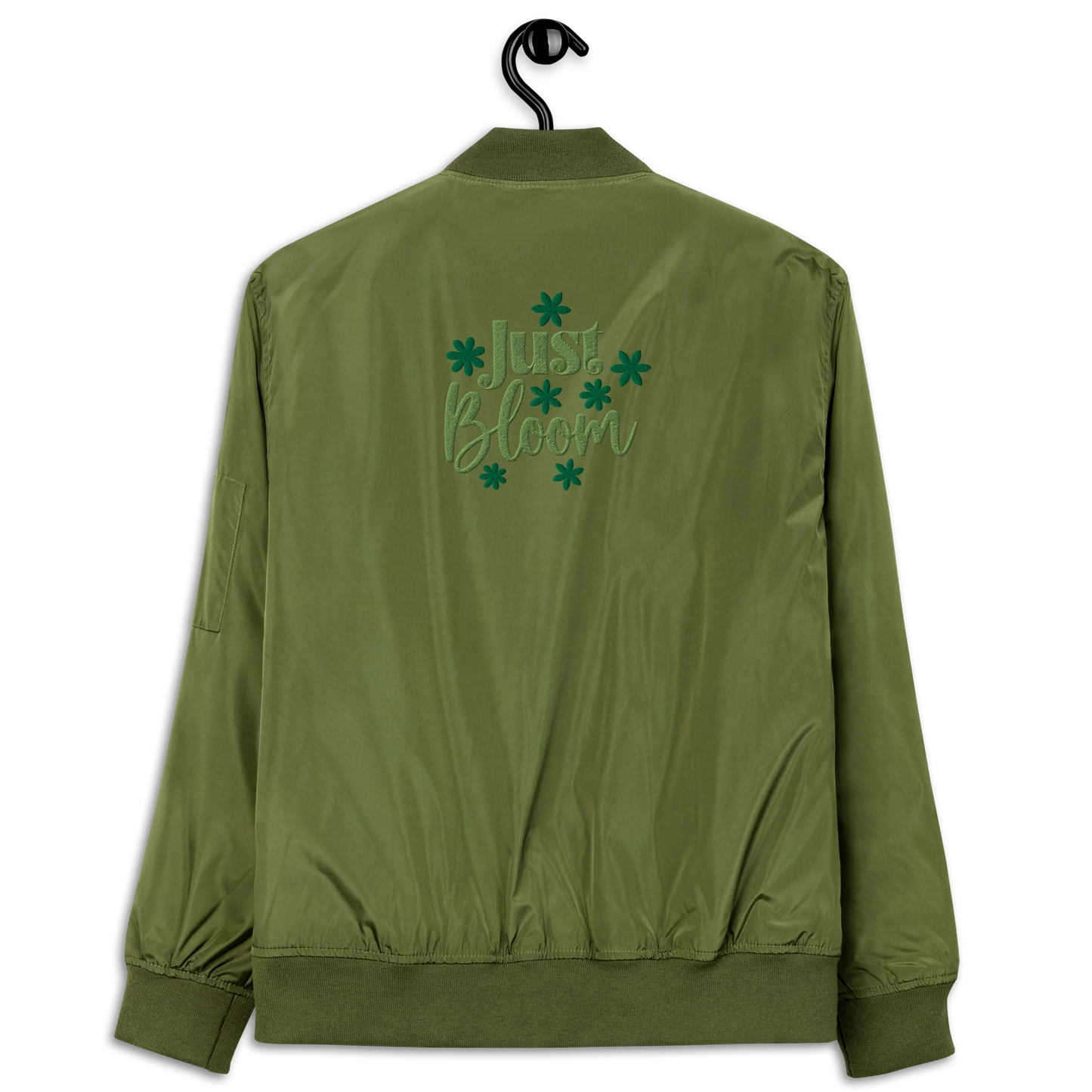 Just Bloom Embroidered Premium Recycled Bomber Jacket