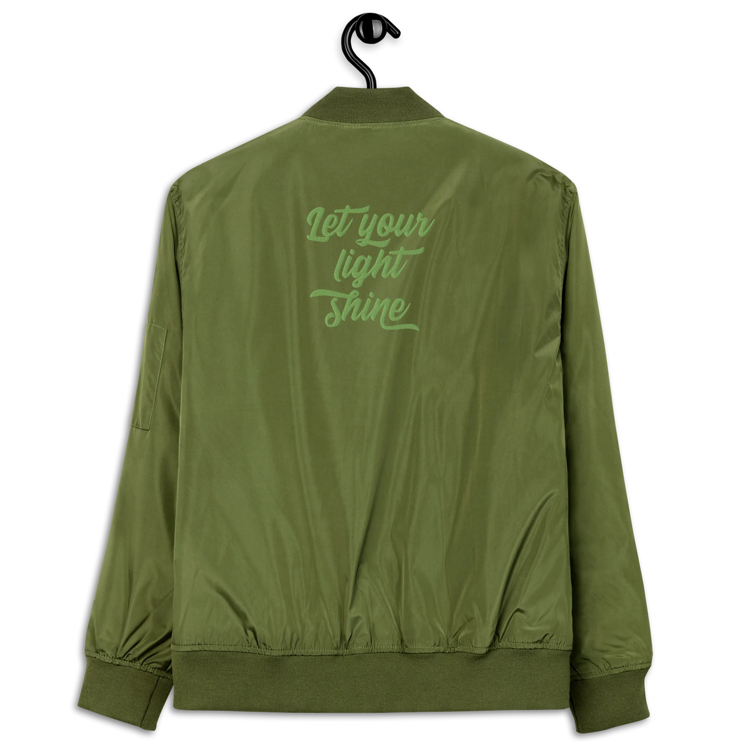 Let Your Light Shine Embroidered Premium Recycled Bomber Jacket