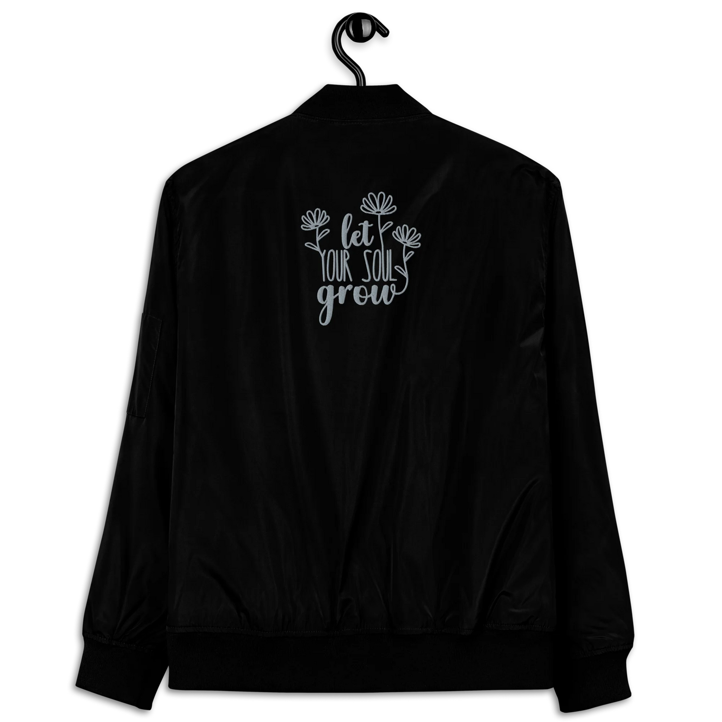 Let Your Soul Grow Embroidered Premium Recycled Bomber Jacket