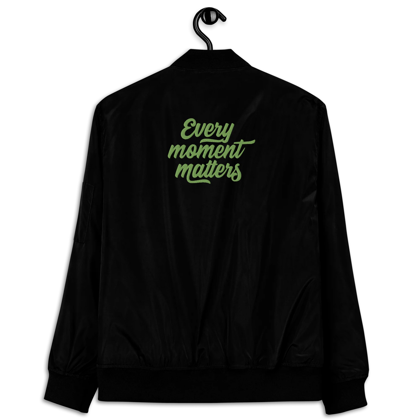 Every Moment Matters Embroidered Premium Recycled Bomber Jacket