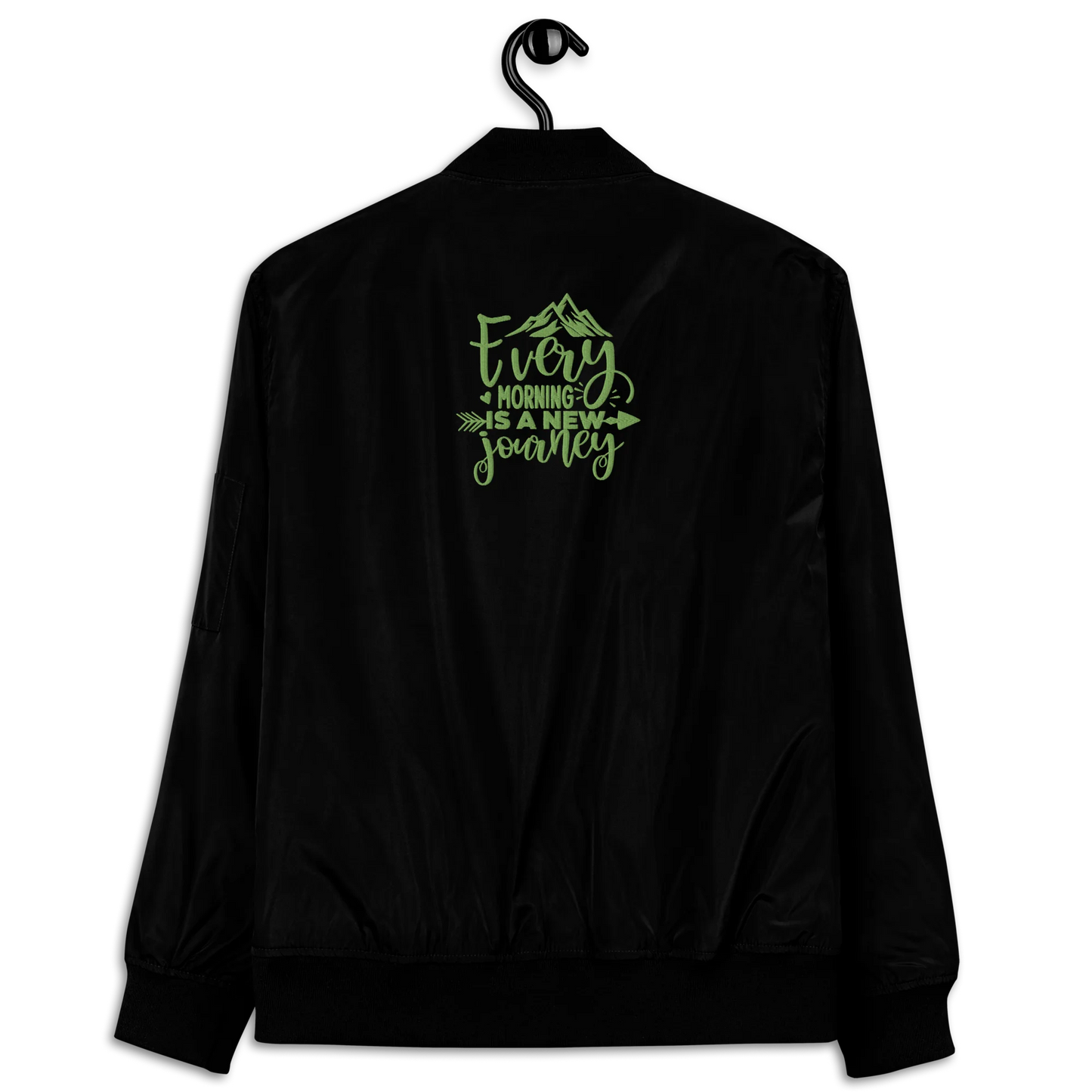 Every Morning Is A New Journey Embroidered Premium Recycled Bomber Jacket