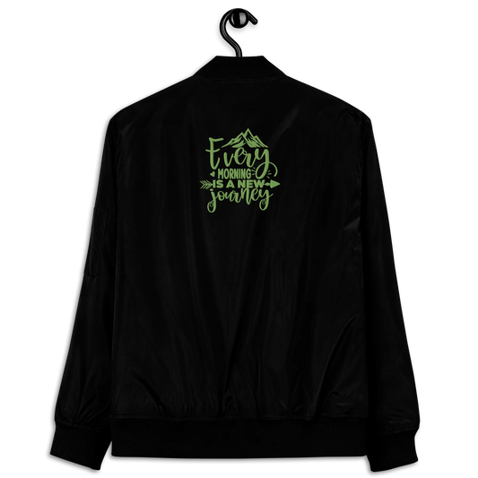 Every Morning Is A New Journey Embroidered Premium Recycled Bomber Jacket