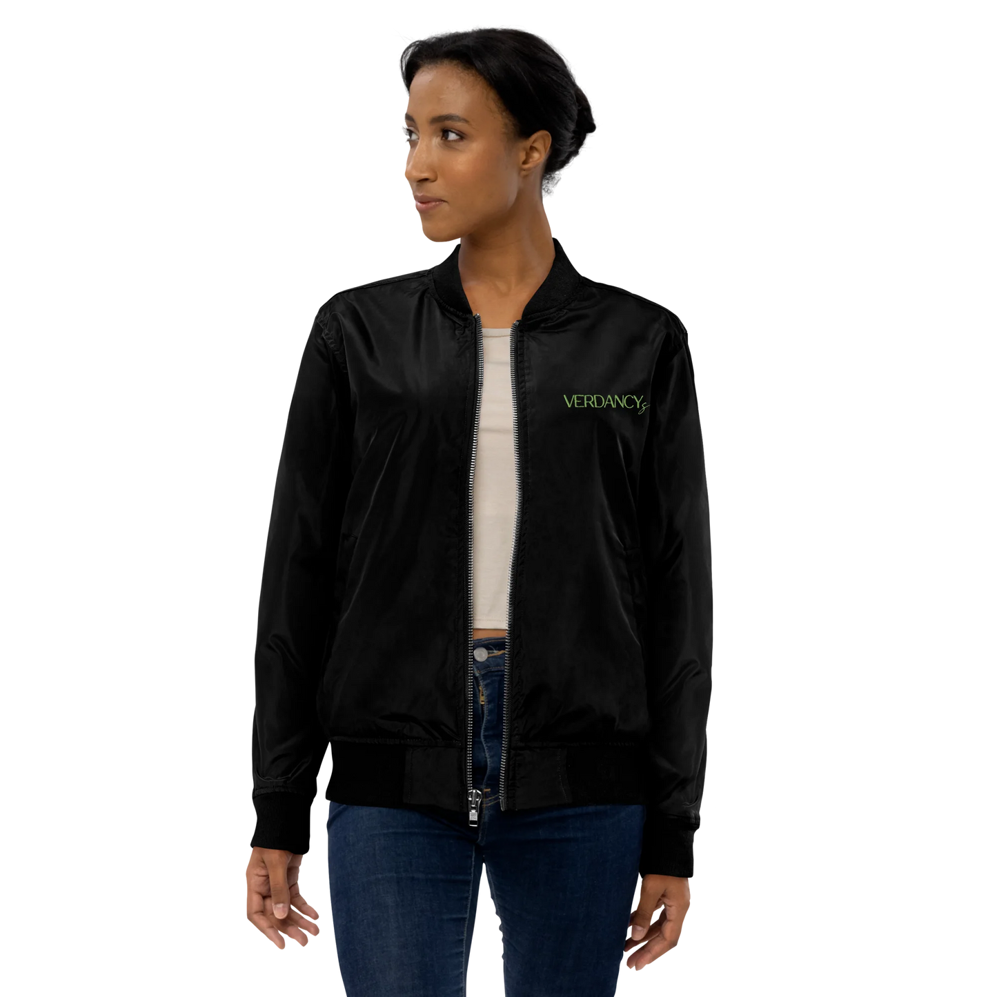 Let Your Light Shine Embroidered Premium Recycled Bomber Jacket