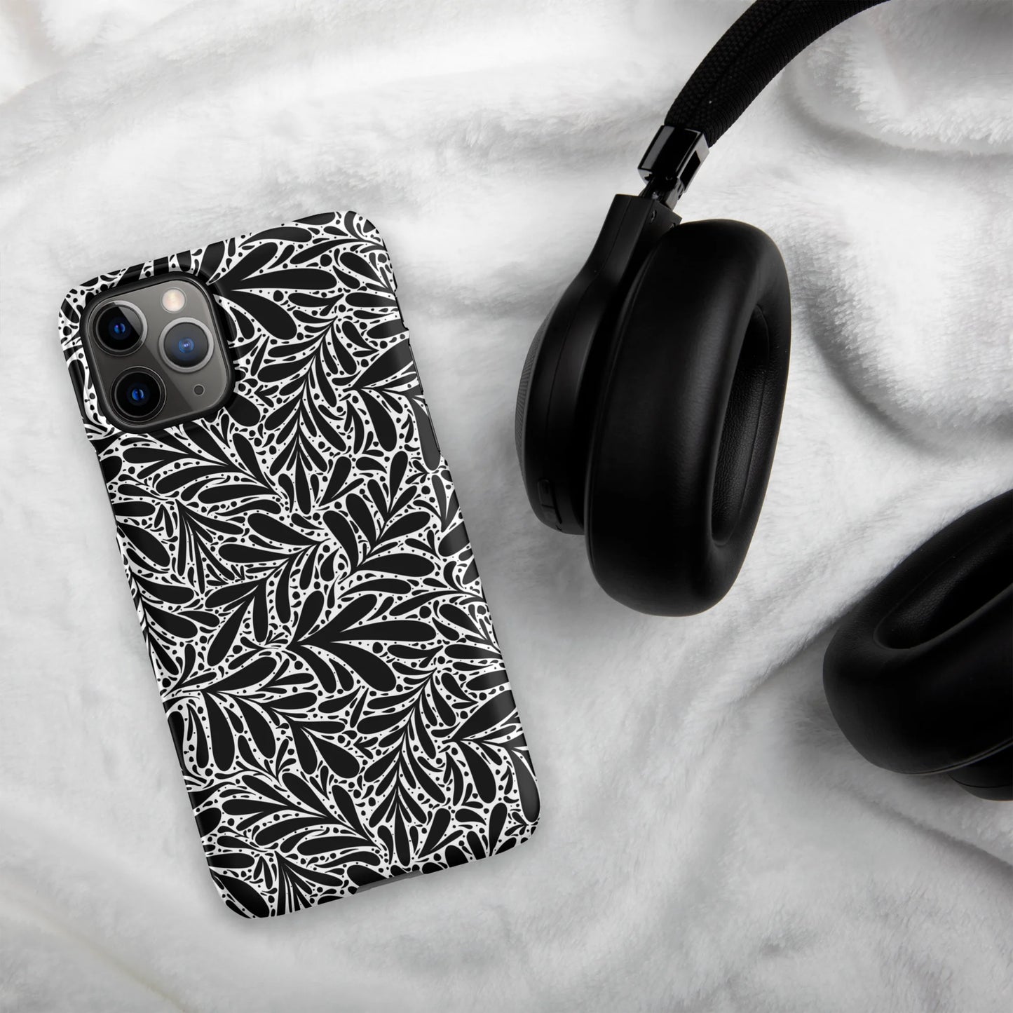 Black Leafy Luxury iPhone Case