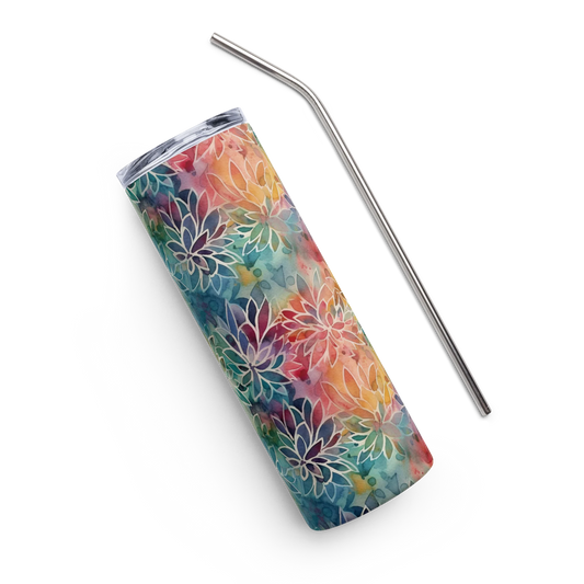 Colorful Summer Floral Abstraction Tumbler