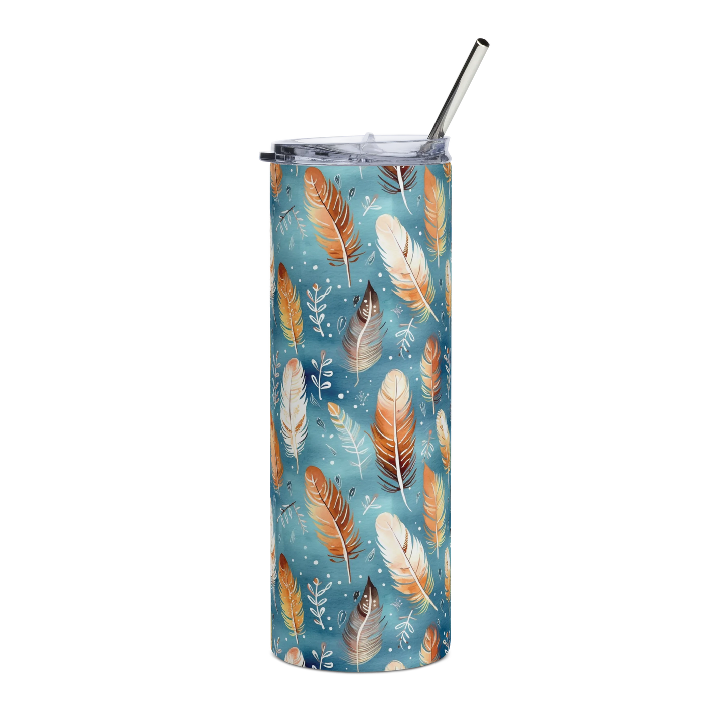 Blue & Orange Feather's Tale Tumbler