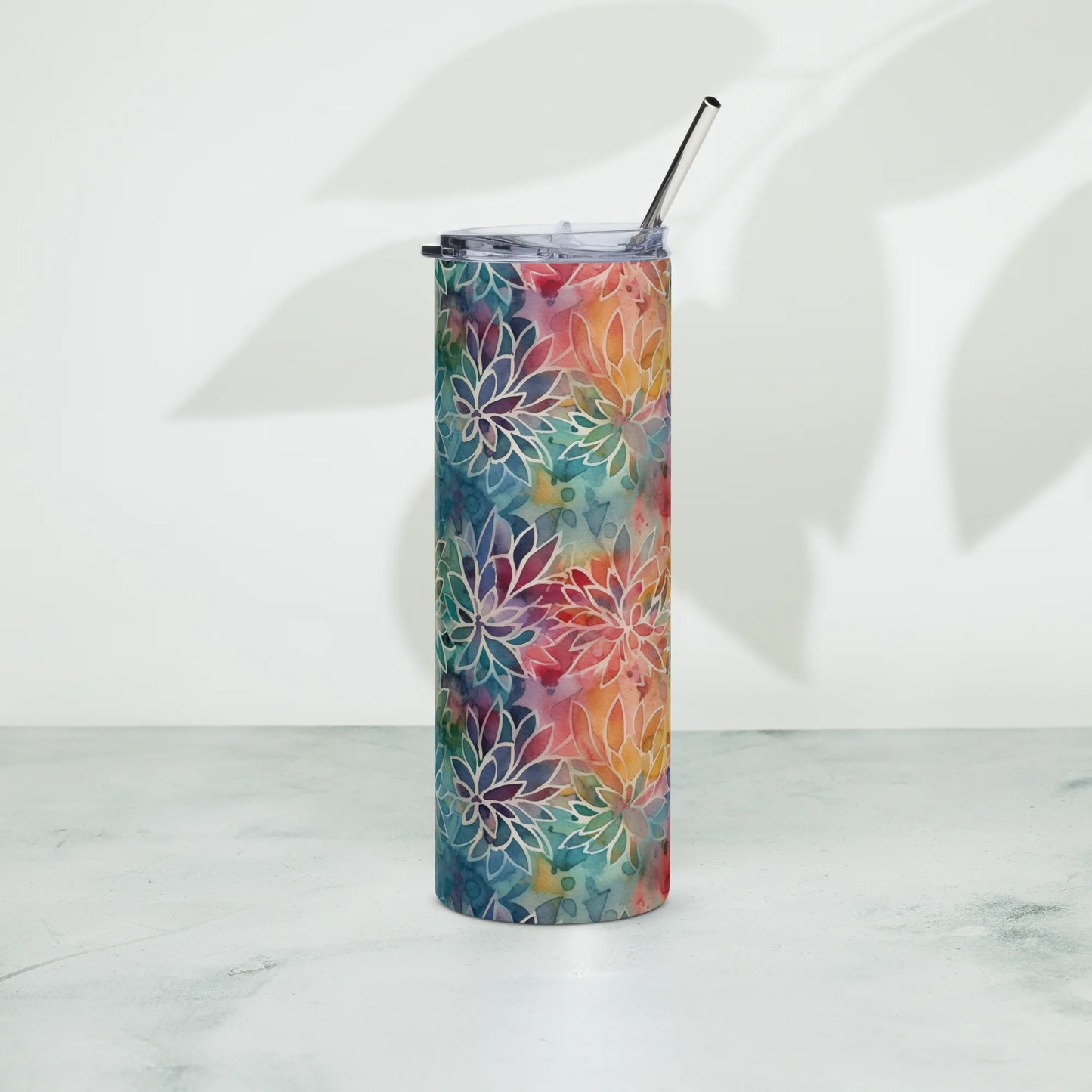 Colorful Summer Floral Abstraction Tumbler