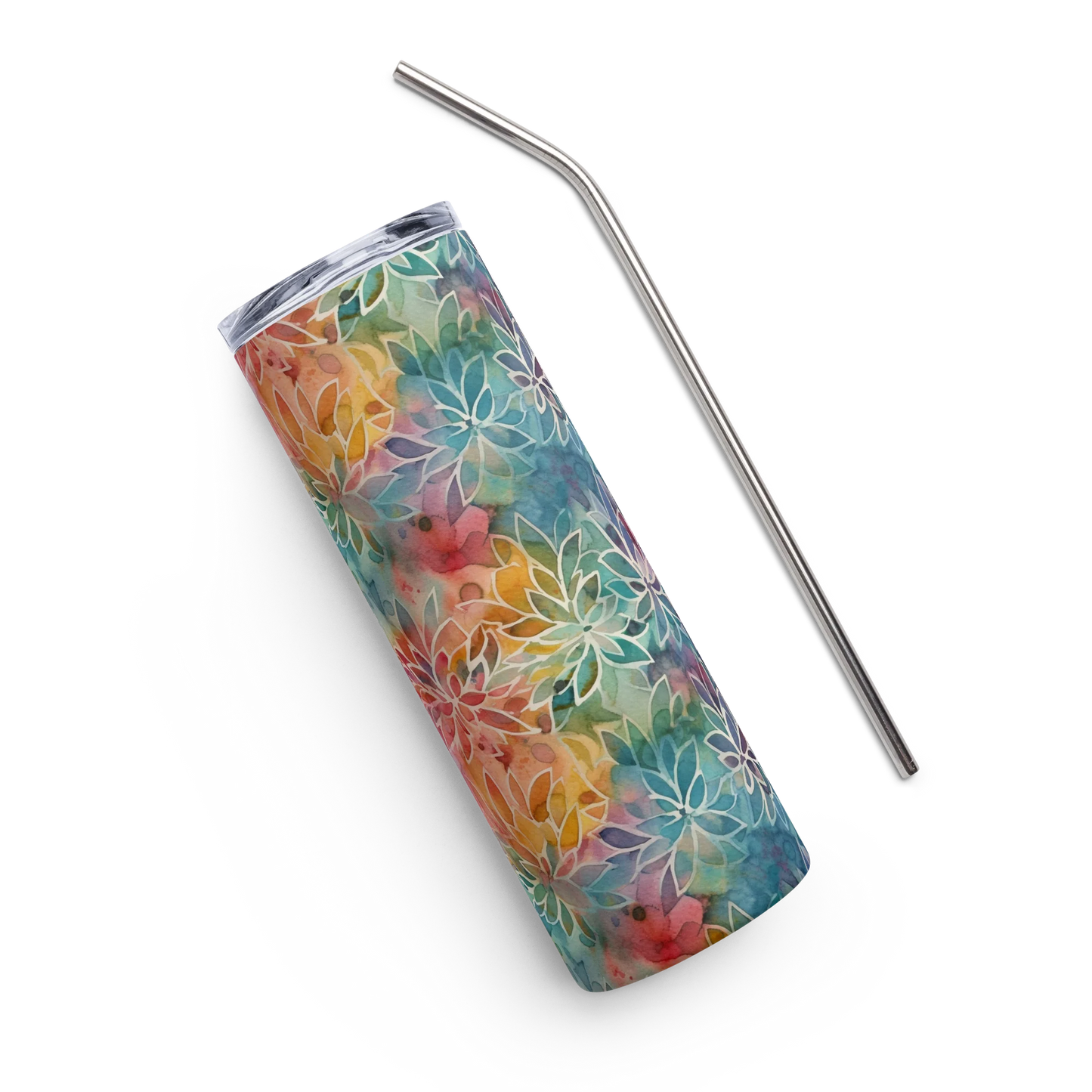 Colorful Summer Floral Abstraction Tumbler