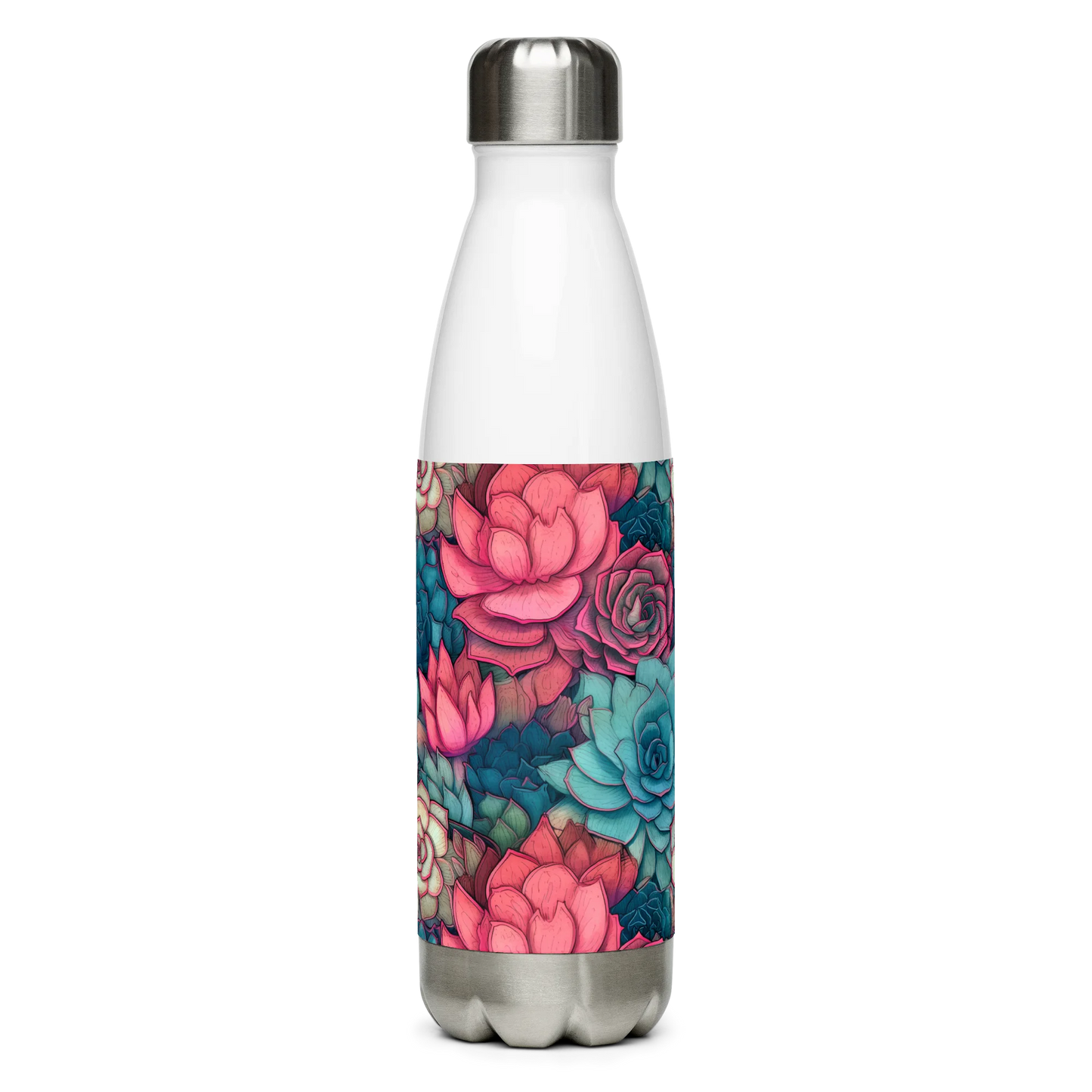 Bright Eternal Flowers Fantasy Stainless Steel Water Bottle