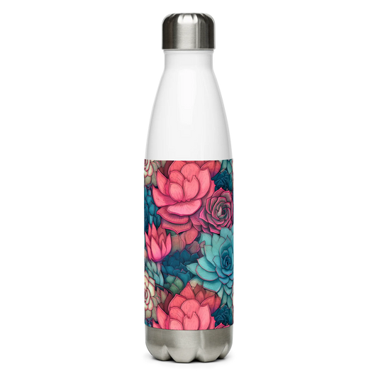 Bright Eternal Flowers Fantasy Stainless Steel Water Bottle