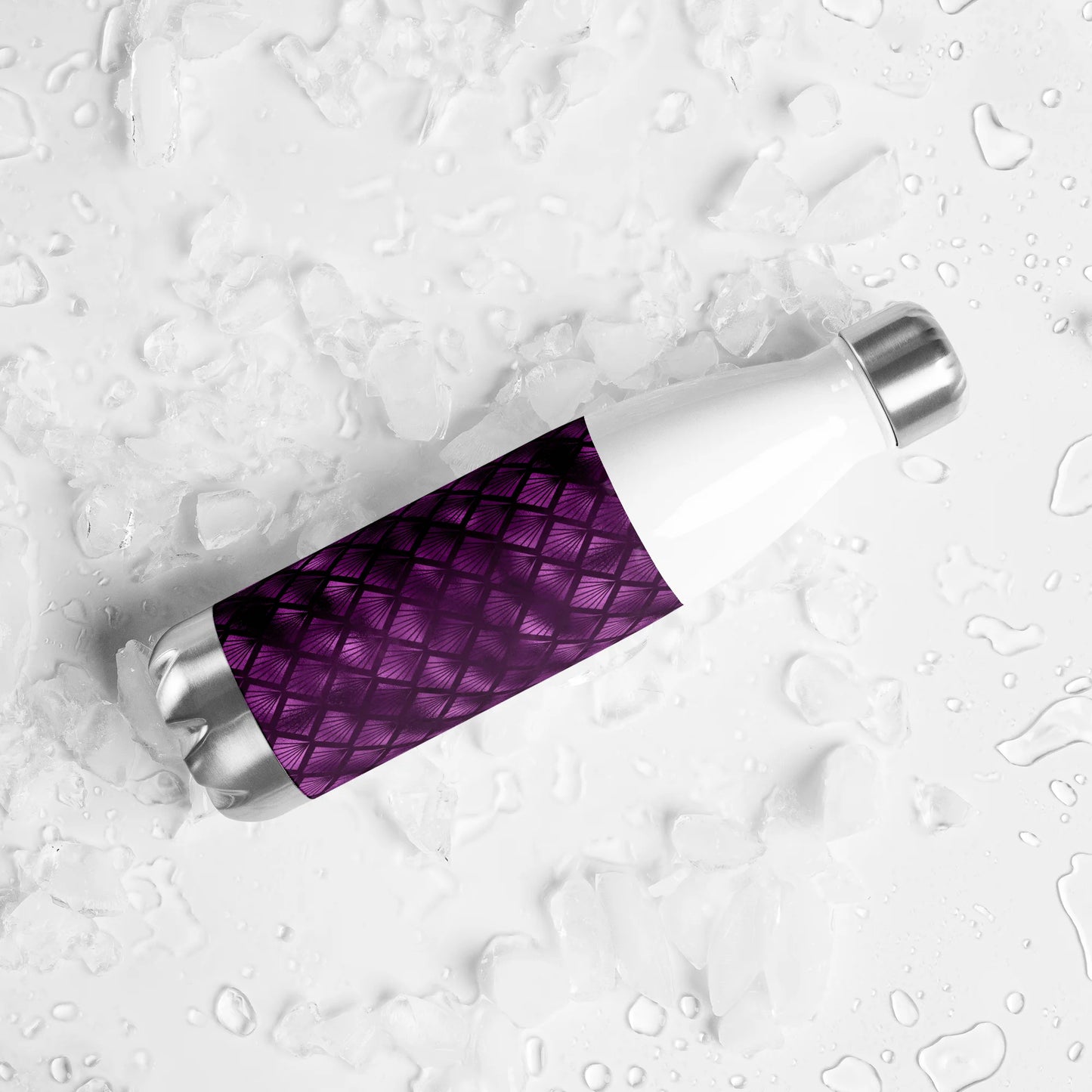 Violet Shadows Art Deco Ornament Stainless Steel Water Bottle