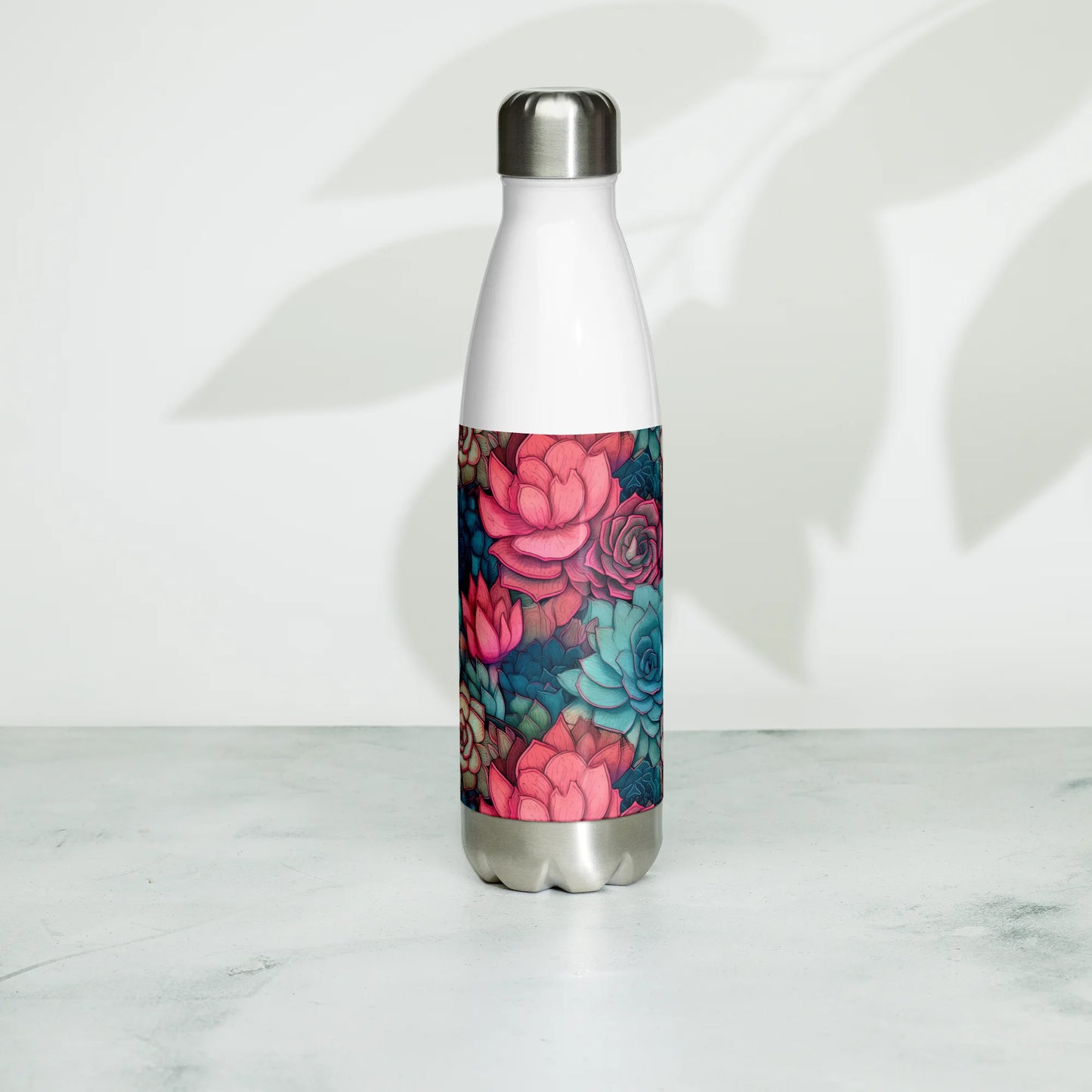 Bright Eternal Flowers Fantasy Stainless Steel Water Bottle