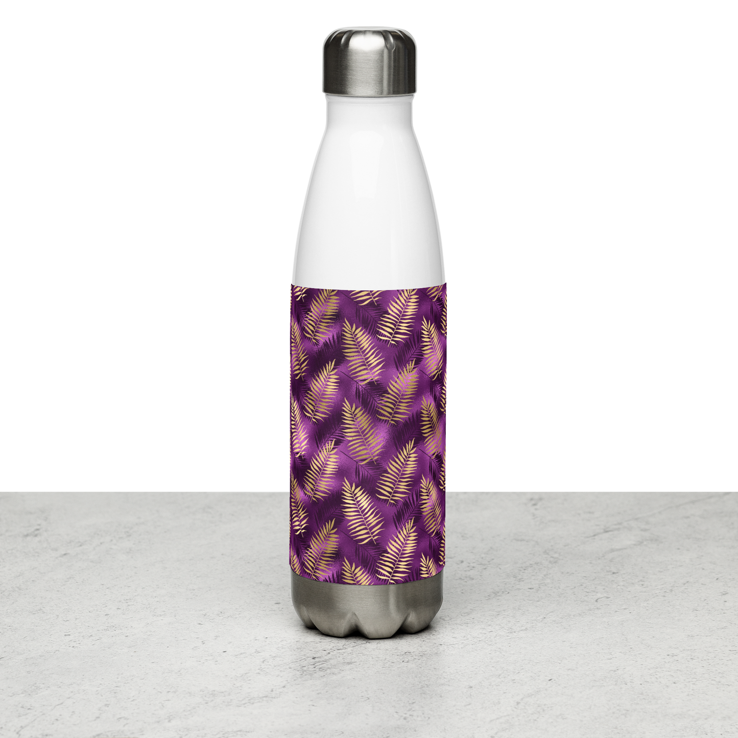 Violet & Gold Tropical Magic Stainless Steel Water Bottle