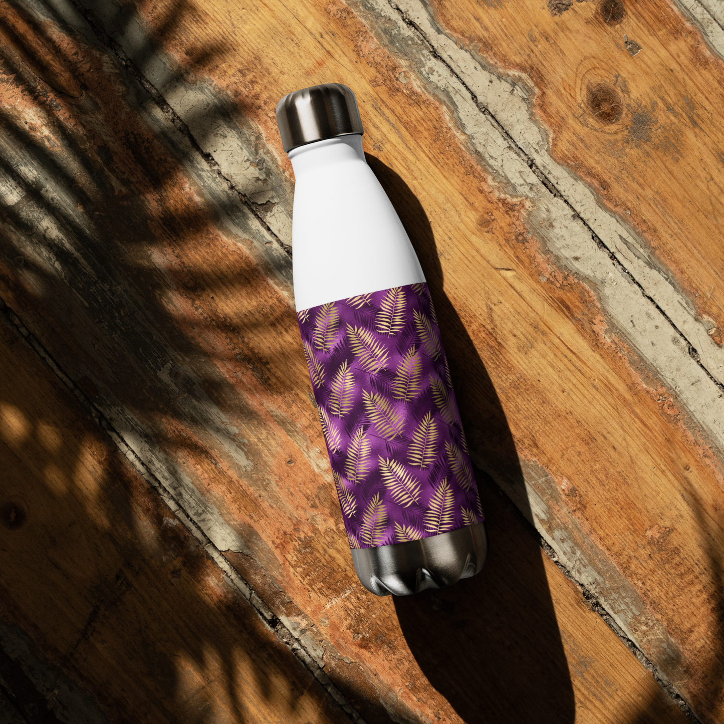 Violet & Gold Tropical Magic Stainless Steel Water Bottle