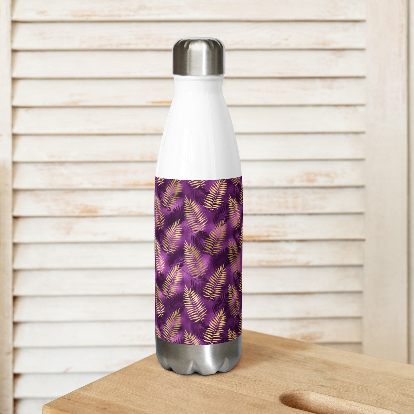 Violet & Gold Tropical Magic Stainless Steel Water Bottle