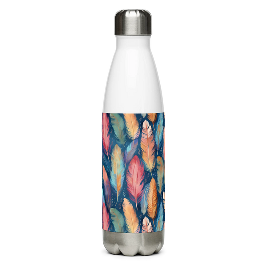 Dance of Wild Birds` Feathers Stainless Steel Water Bottle