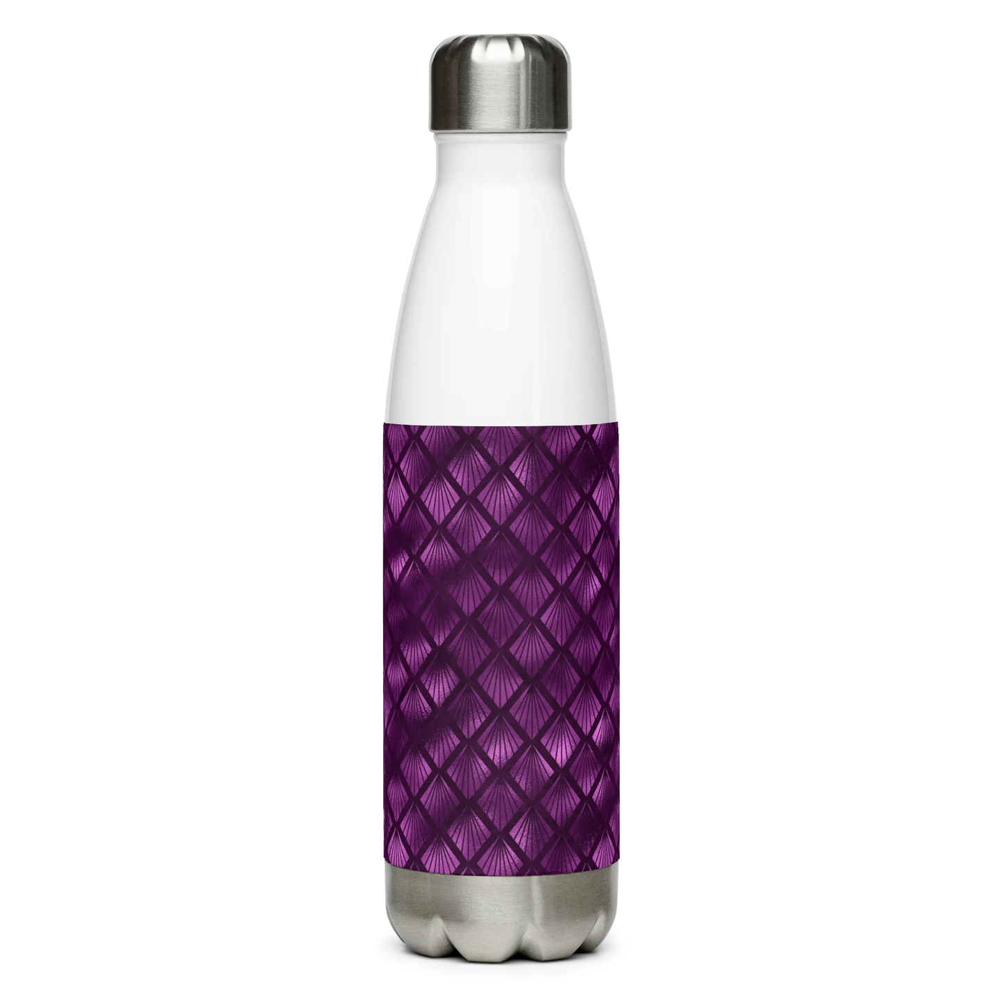 Violet Shadows Art Deco Ornament Stainless Steel Water Bottle