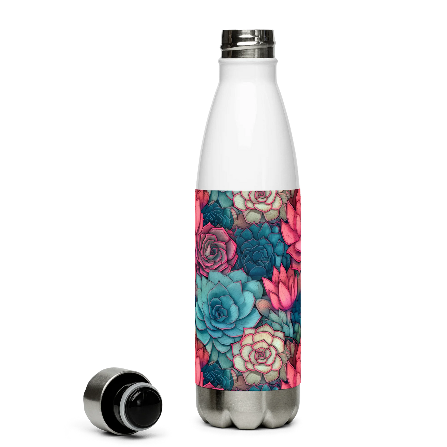 Bright Eternal Flowers Fantasy Stainless Steel Water Bottle