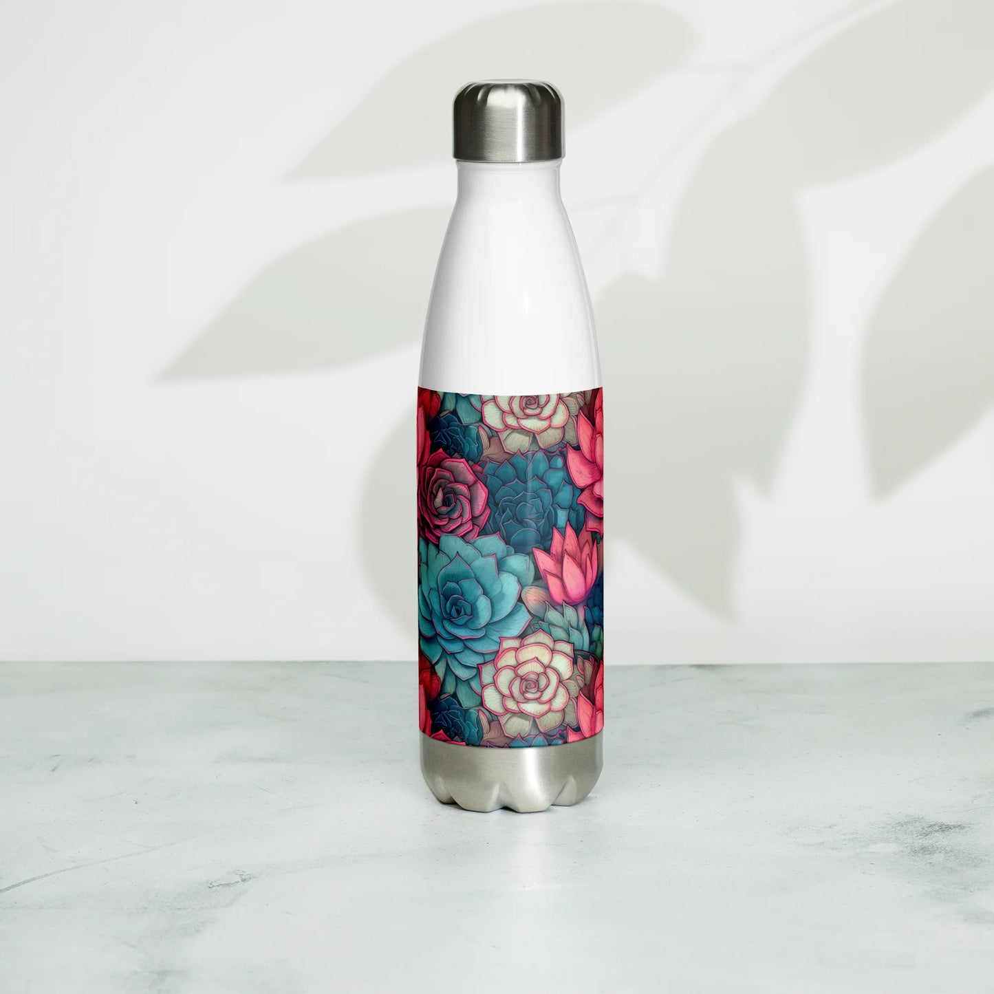 Bright Eternal Flowers Fantasy Stainless Steel Water Bottle