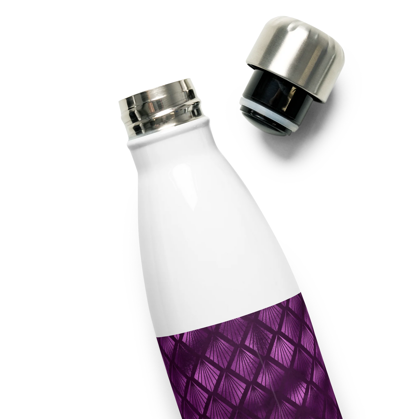 Violet Shadows Art Deco Ornament Stainless Steel Water Bottle