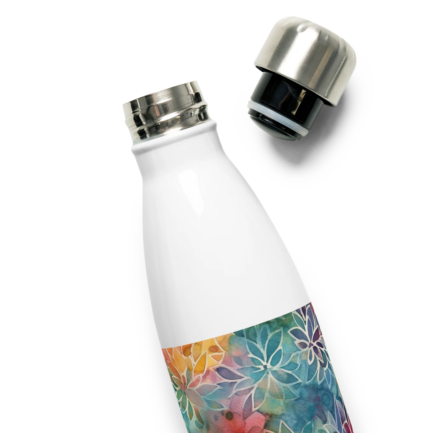 Colorful Summer Floral Abstraction Stainless Steel Water Bottle