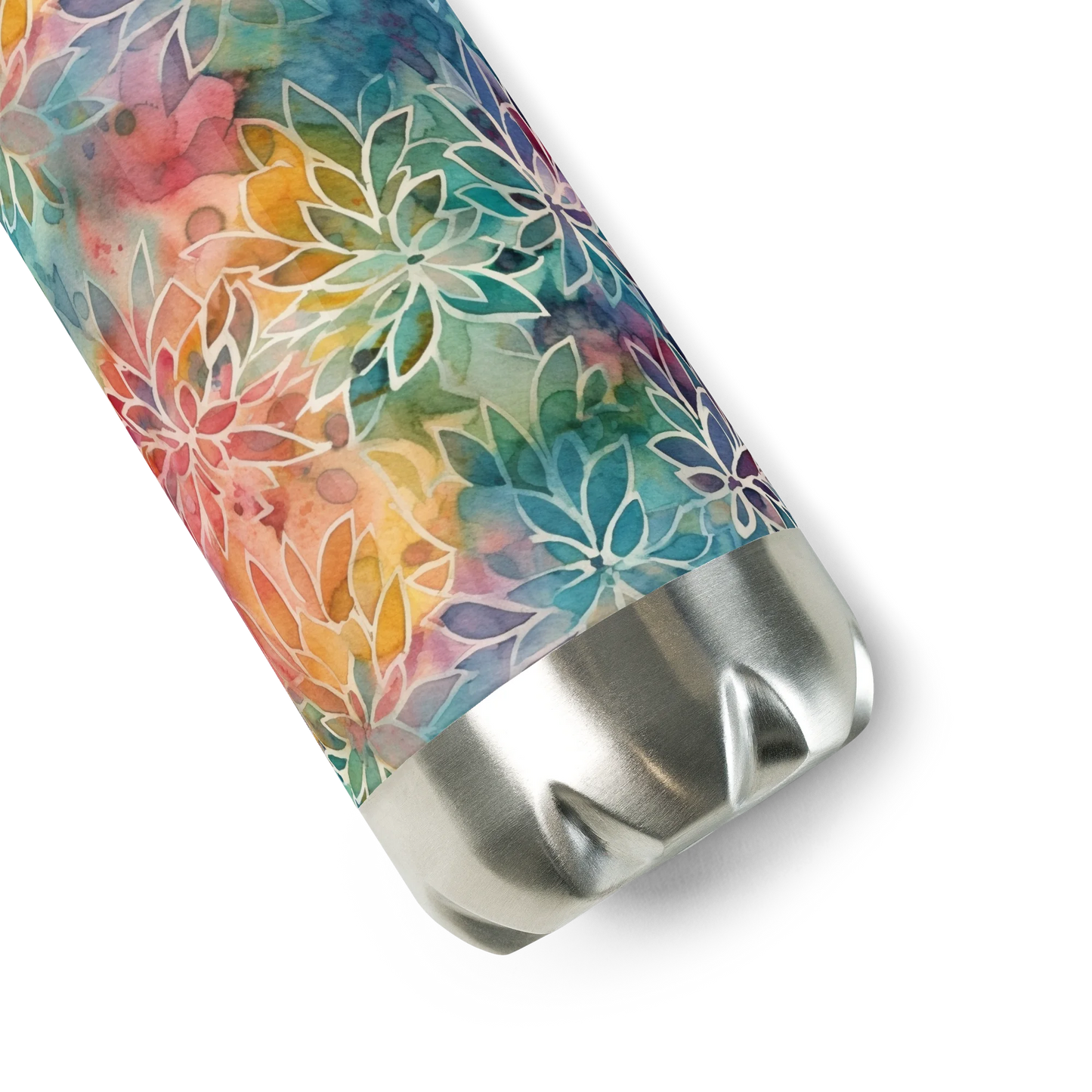 Colorful Summer Floral Abstraction Stainless Steel Water Bottle