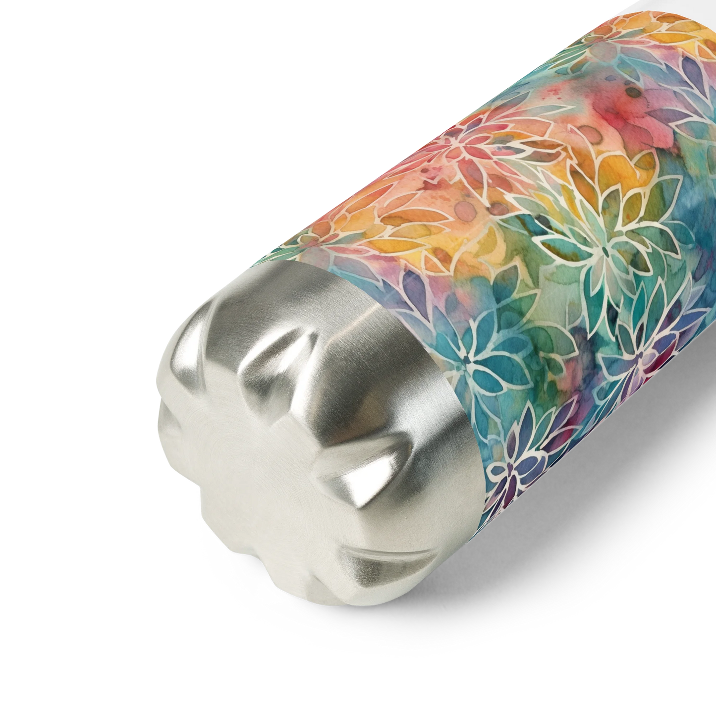 Colorful Summer Floral Abstraction Stainless Steel Water Bottle