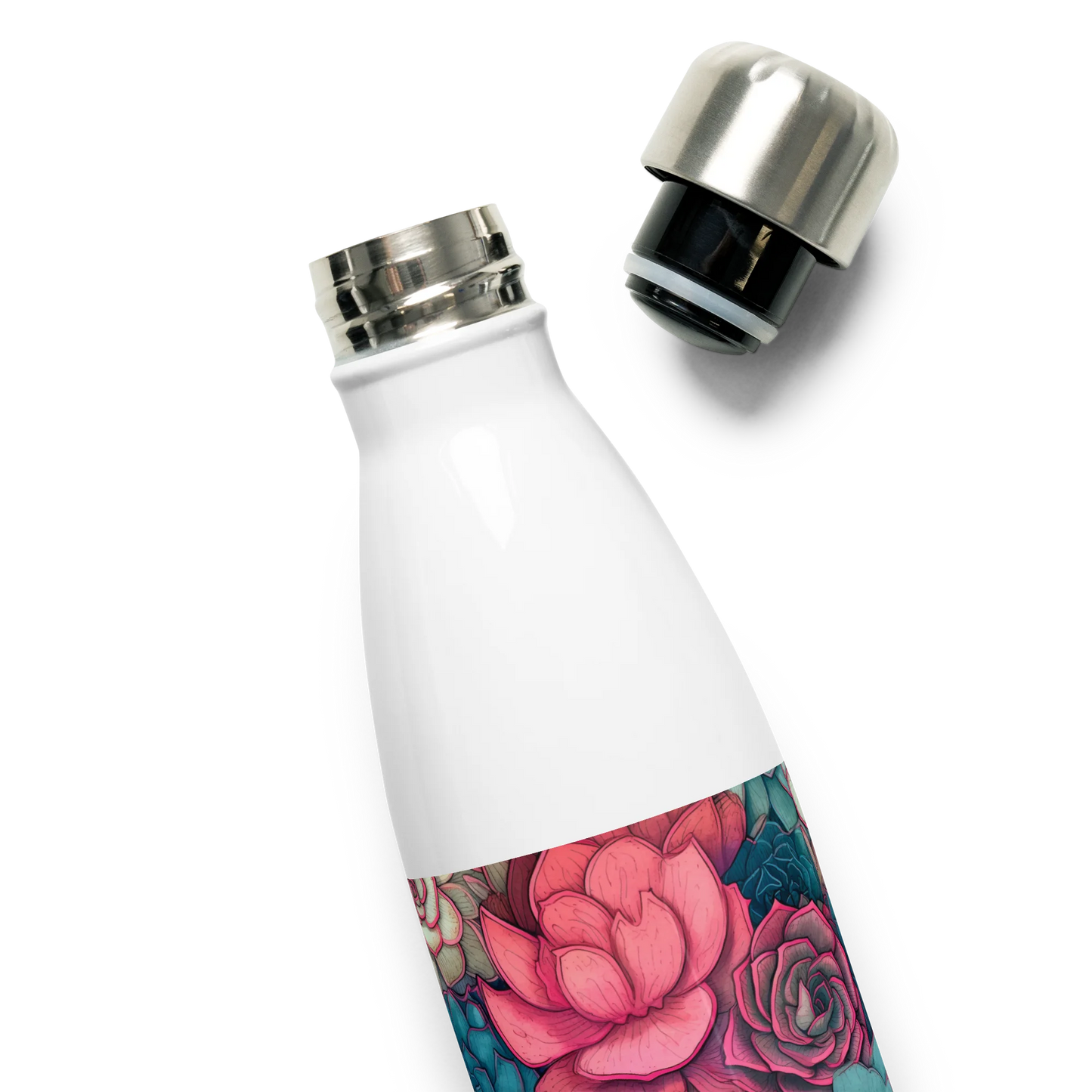 Bright Eternal Flowers Fantasy Stainless Steel Water Bottle