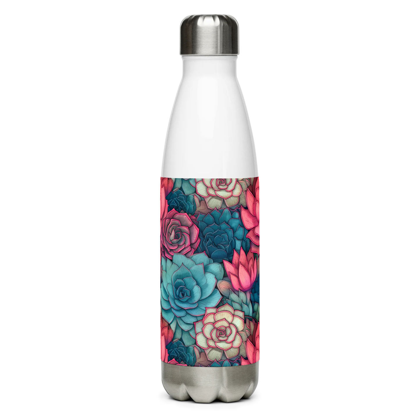 Bright Eternal Flowers Fantasy Stainless Steel Water Bottle