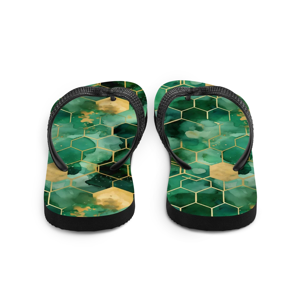 Abstract Verdant Elegance Flip-flops