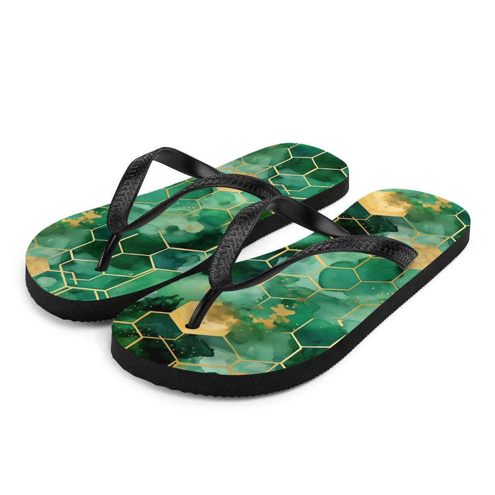 Abstract Verdant Elegance Flip-flops