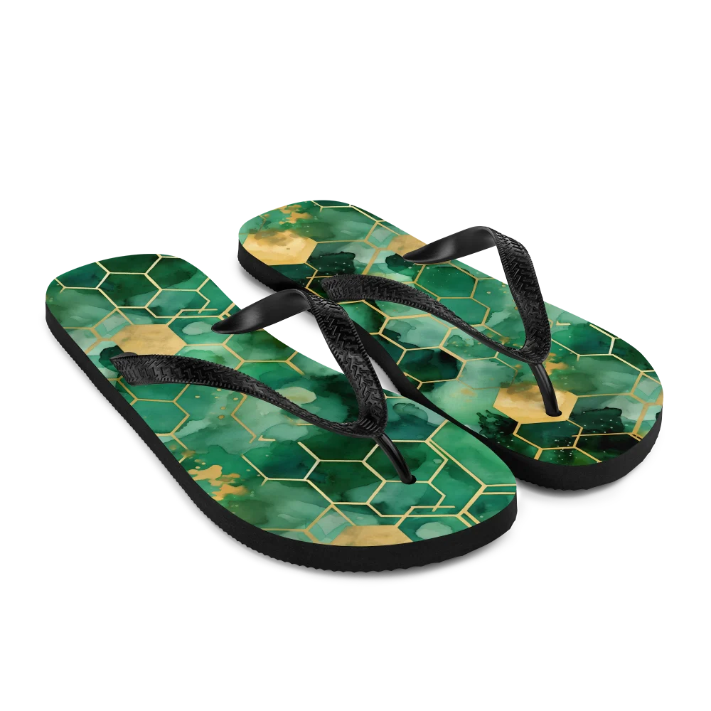 Abstract Verdant Elegance Flip-flops