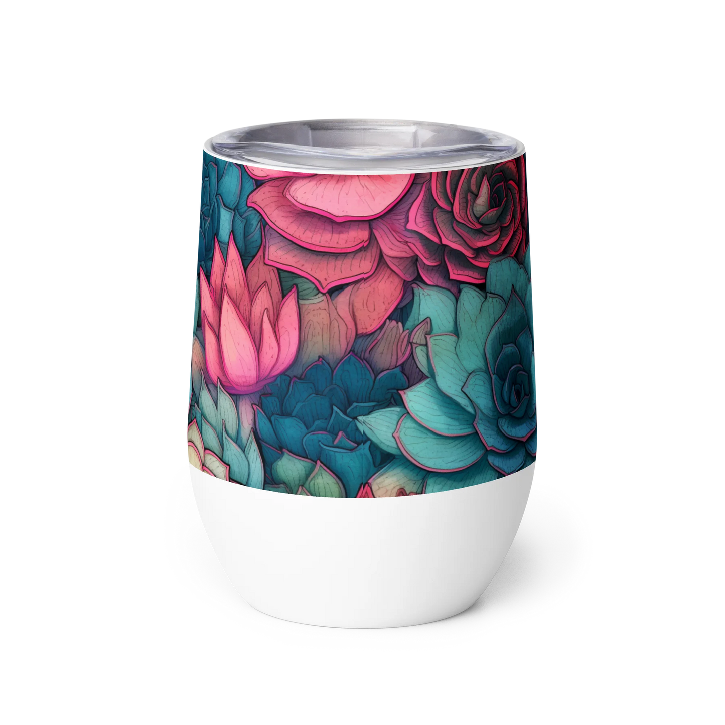 Bright Eternal Flowers Fantasy Wine Tumbler