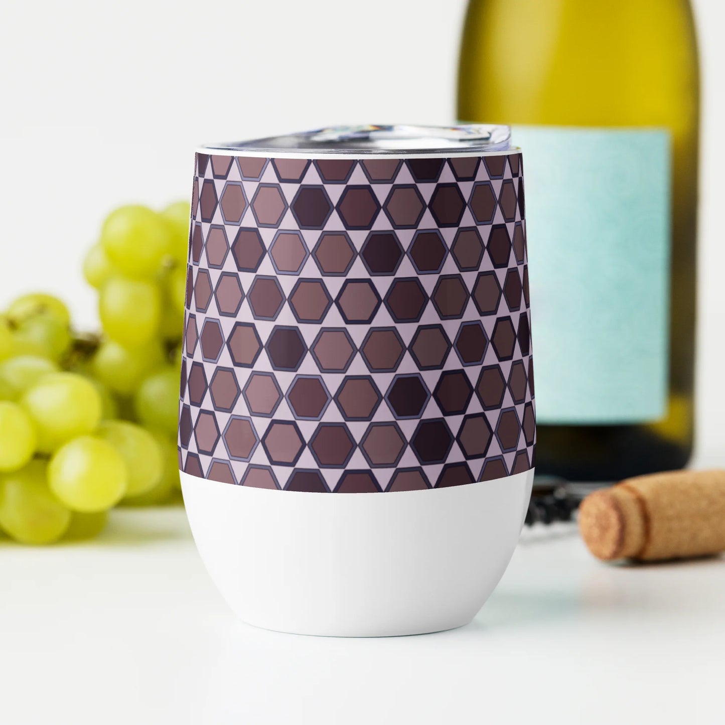 Wine Honeycombs Abstraction Wine Tumbler