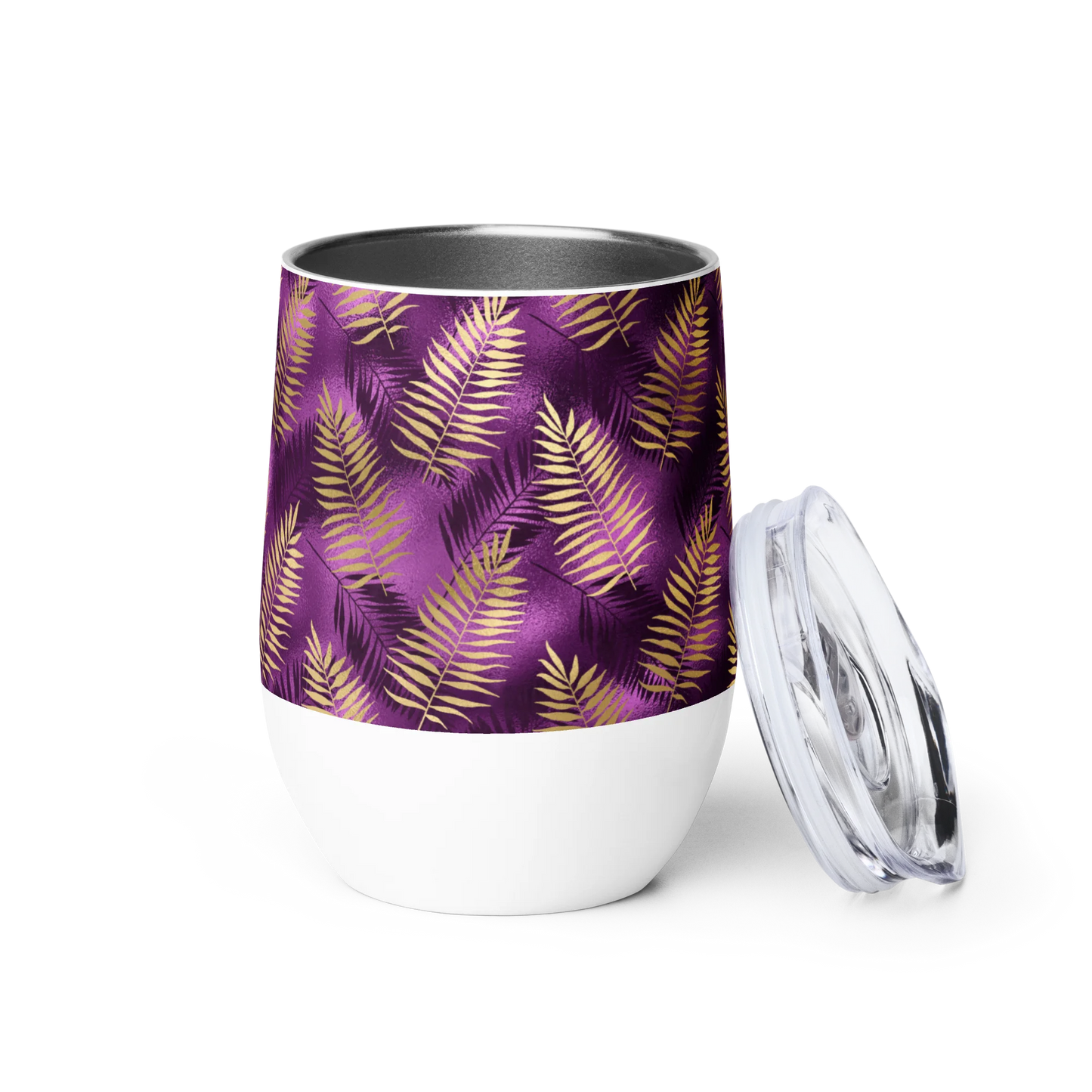 Violet & Gold Tropical Magic Wine Tumbler