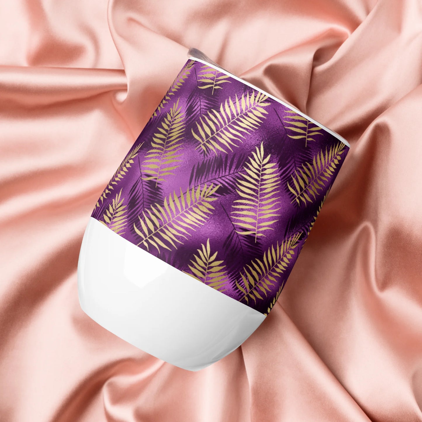 Violet & Gold Tropical Magic Wine Tumbler