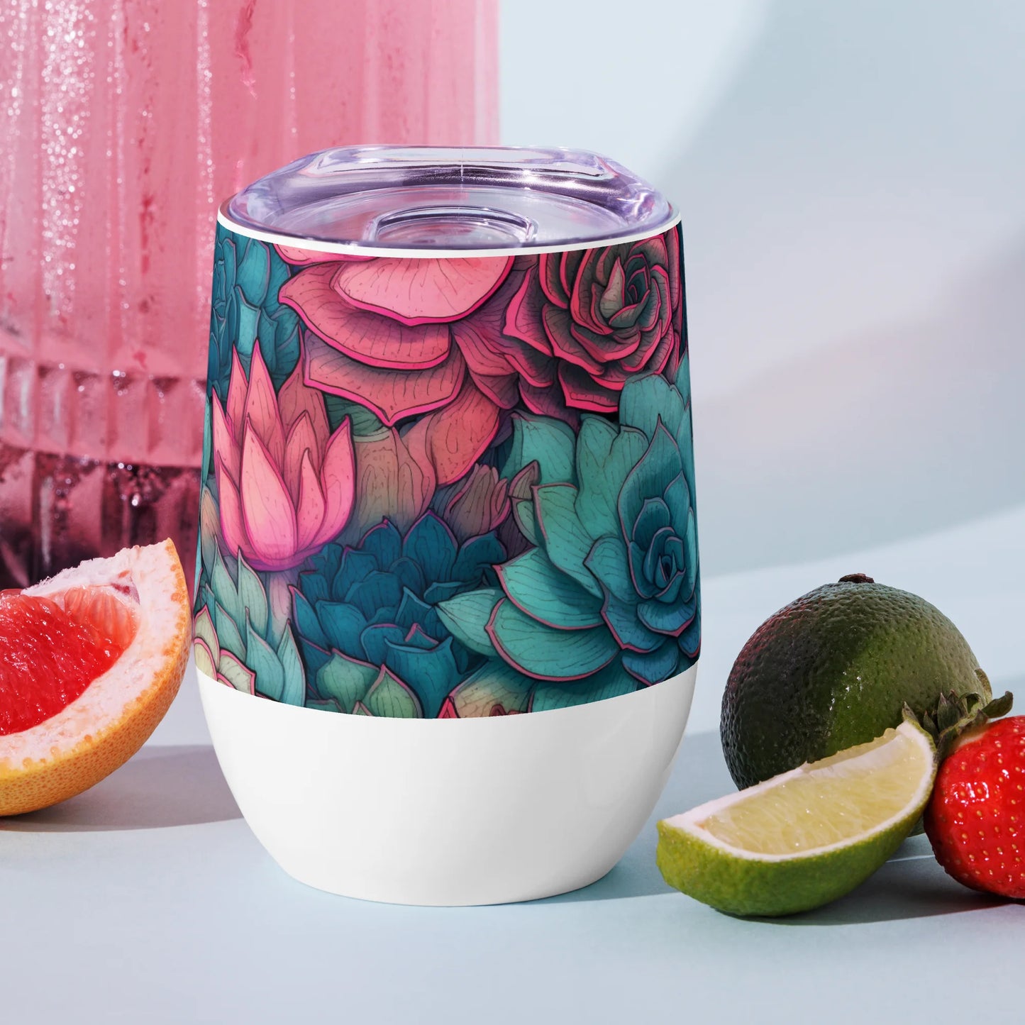 Bright Eternal Flowers Fantasy Wine Tumbler