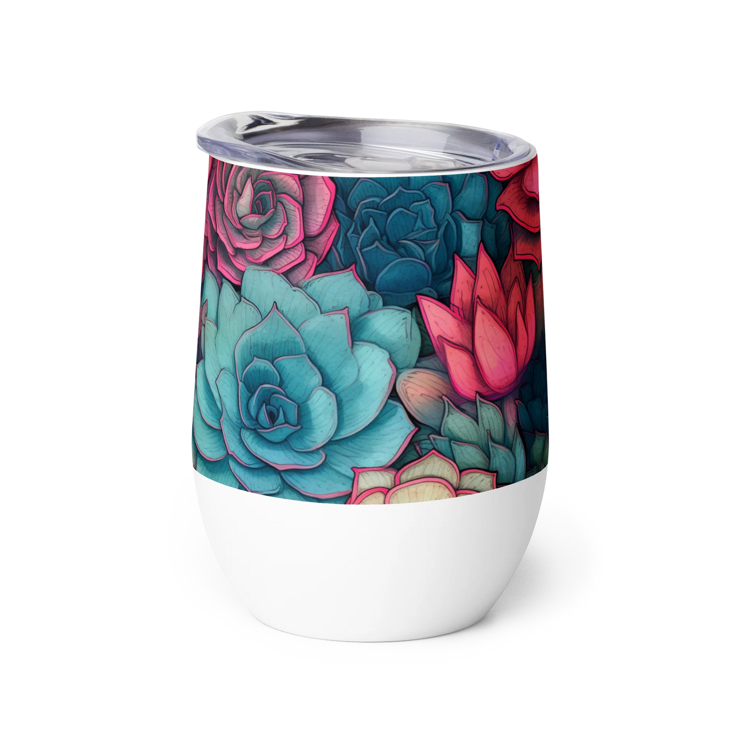 Bright Eternal Flowers Fantasy Wine Tumbler