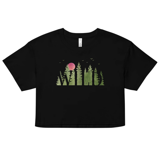 "Wild Soul in Green Shades" Crop Top T-shirt