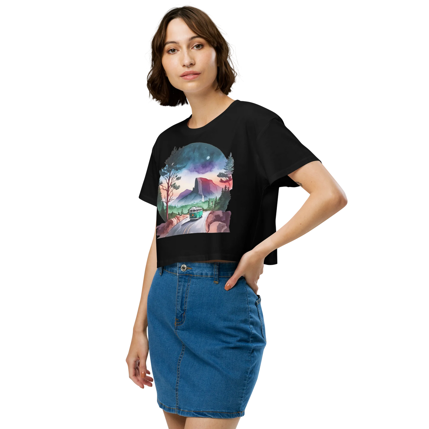 "Misty Morning Trails" Crop Top T-shirt