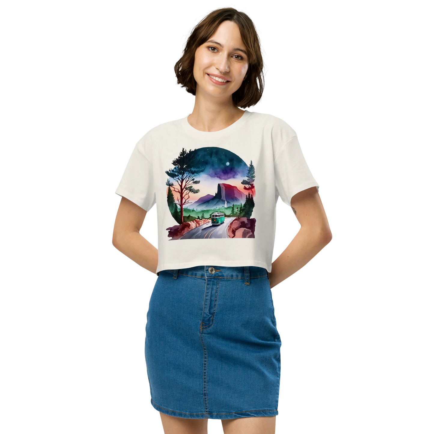 "Misty Morning Trails" Crop Top T-shirt