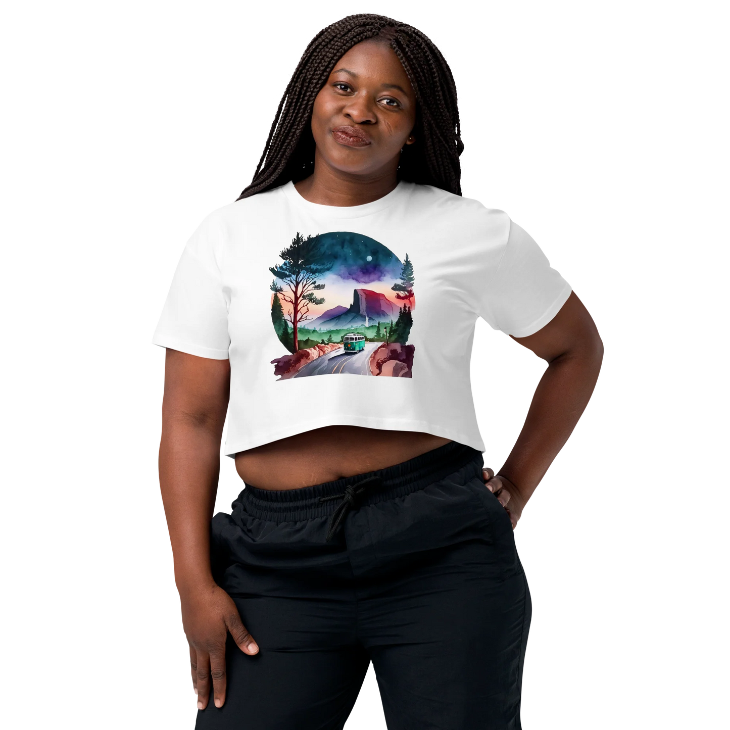 "Misty Morning Trails" Crop Top T-shirt