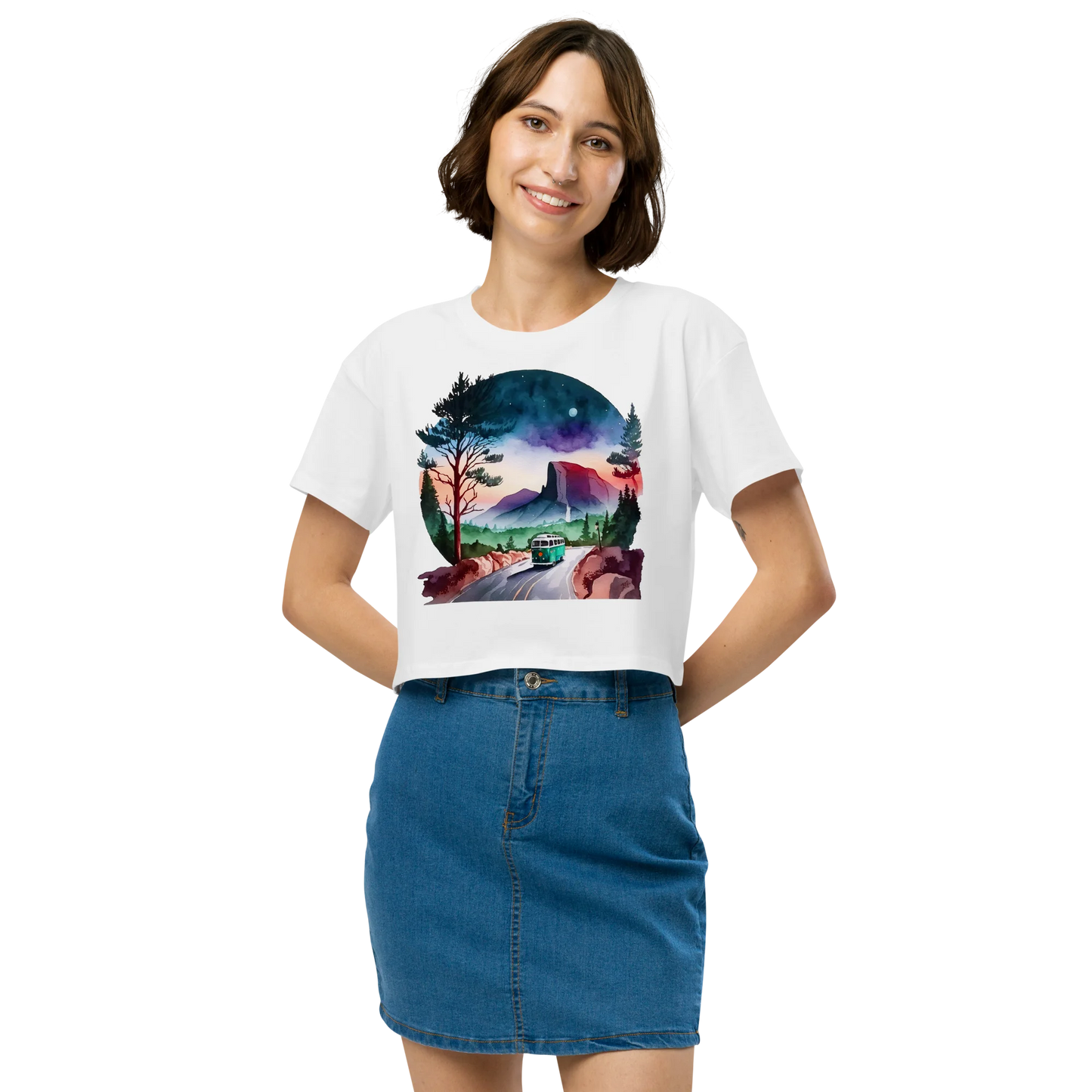 "Misty Morning Trails" Crop Top T-shirt