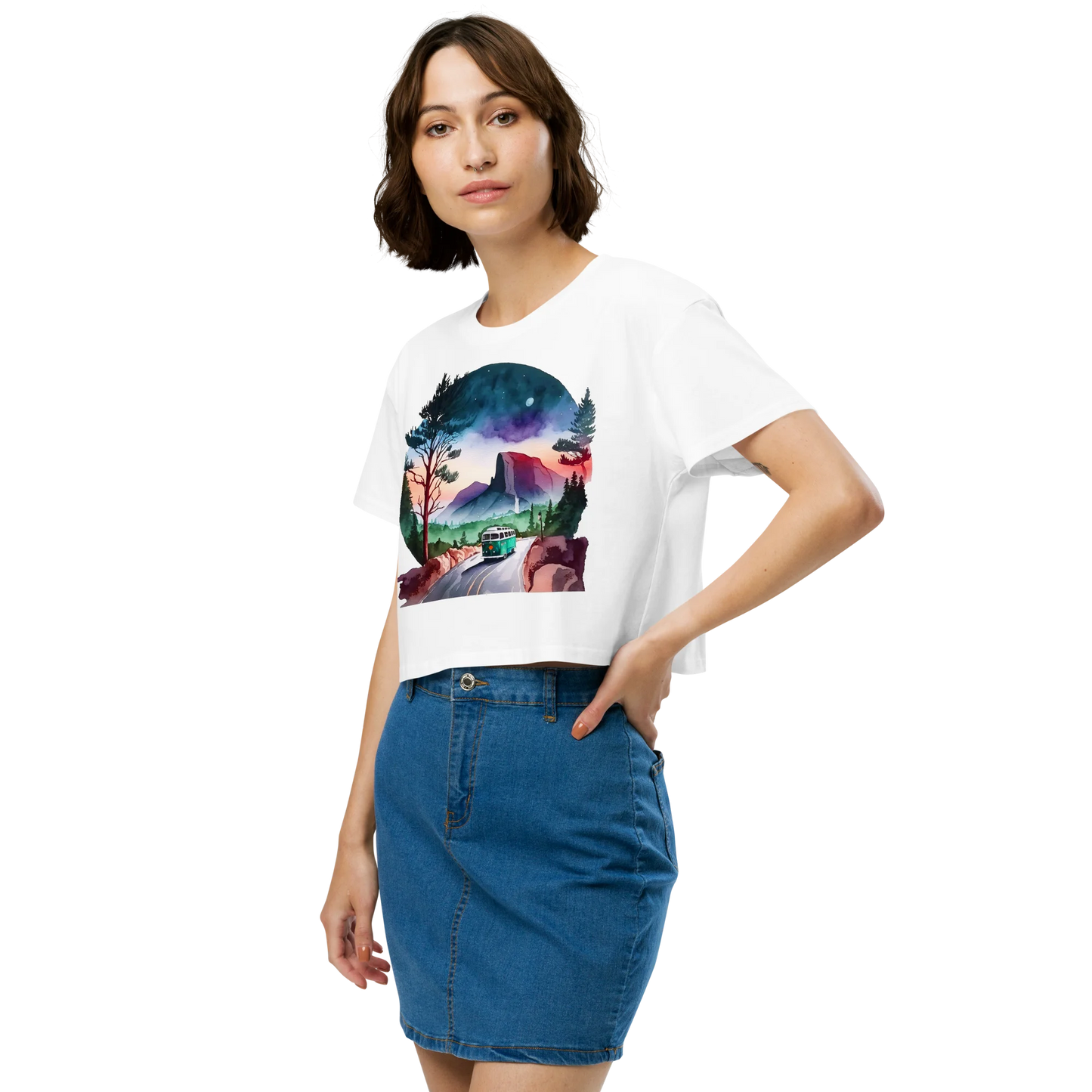 "Misty Morning Trails" Crop Top T-shirt