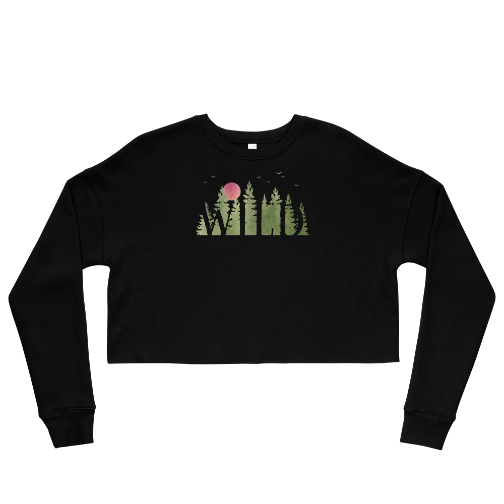 "Wild Soul in Green Shades" Crop Sweatshirt