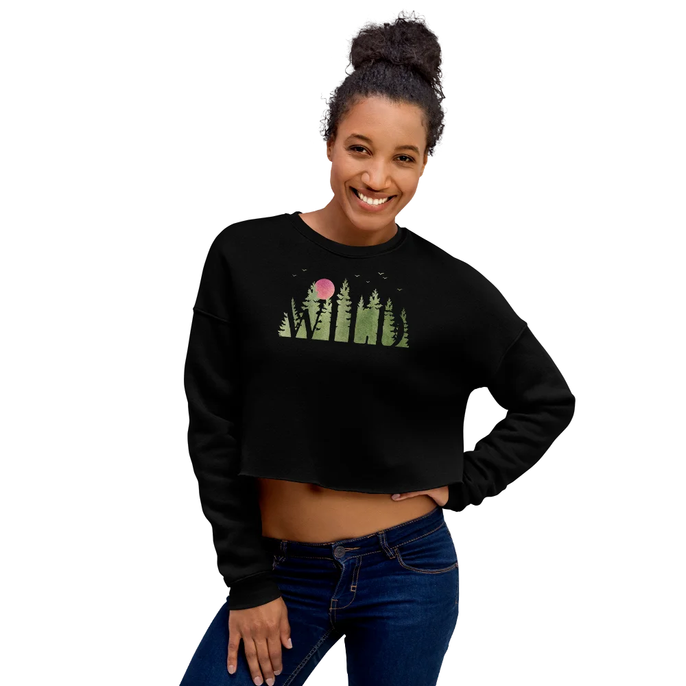 "Wild Soul in Green Shades" Crop Sweatshirt