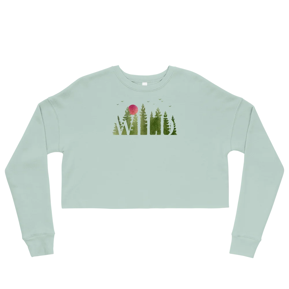 "Wild Soul in Green Shades" Crop Sweatshirt